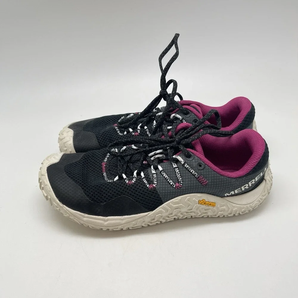 Merrell Sneakers Womens 7 Vapor‎ Glove 7 J067706 Black Hiking Barefoot Shoes